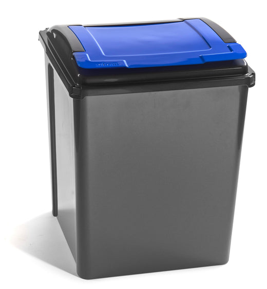 Set of 4 x 50 Litre Lift Top Recycling Bins with Coloured Lids