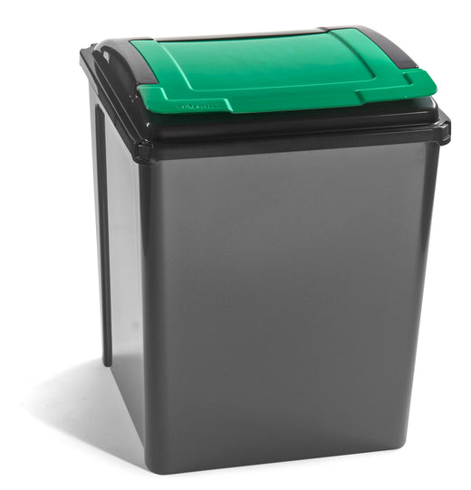 Set of 4 x 50 Litre Lift Top Recycling Bins with Coloured Lids