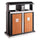 External Compartment Wood Effect Recycling Bin - 100 Litre