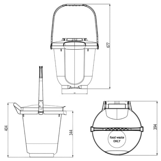 Bioselect Food Waste Caddy - 23 Litre
