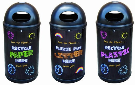 Classic Blackboard Style Recycling Bin - 130 Litre