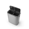 Brabantia Bo Touch 2 Compartment Recycling Bin - 2 x 30 Litre
