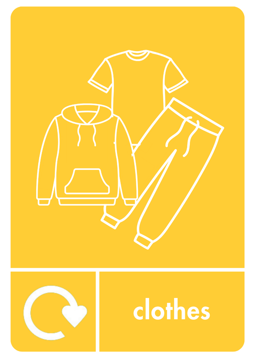 A5 Clothes Recycling Sticker