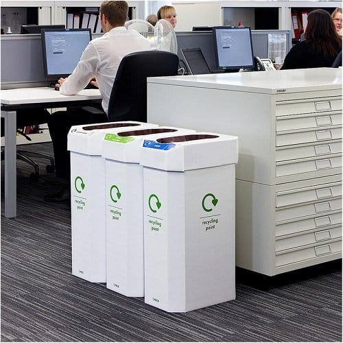 Combin - Set of 5 Cardboard Recycling Bins with Graphics 60 Litre