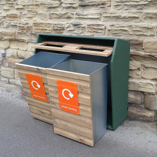 Double Wood Recycling Unit - 196 Litre