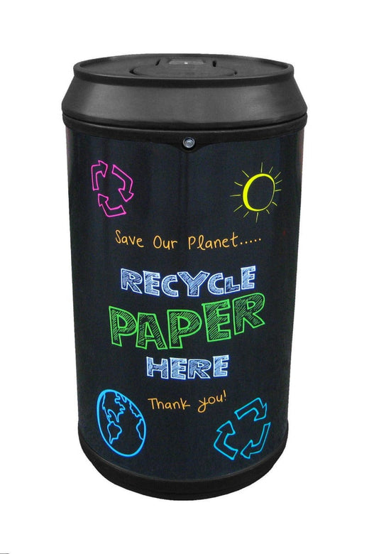 Blackboard Drinks Can Recycling Bin 130 Litre