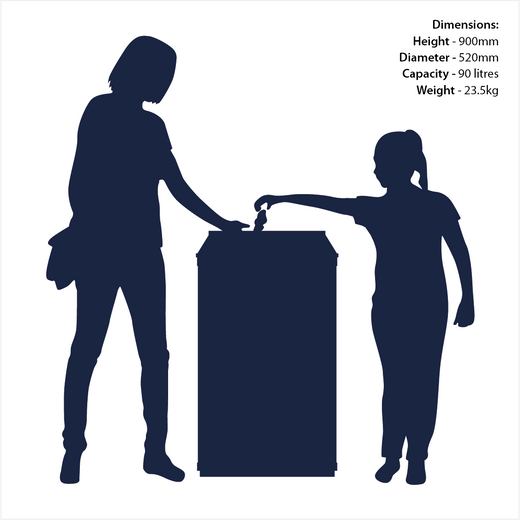 Blackboard Drinks Can Recycling Bin - 130 Litre