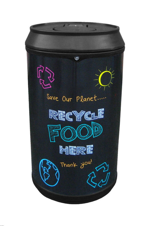 Blackboard Drinks Can Recycling Bin - 130 Litre