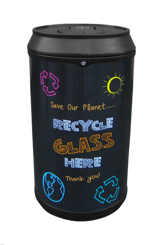 Blackboard Drinks Can Recycling Bin - 130 Litre
