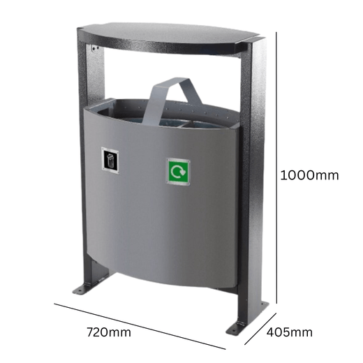 2 Compartment Outdoor Recycling Bin (2 x 39 Litres)