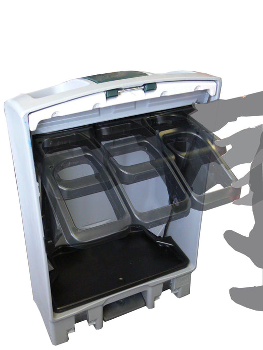 Envirostep 3 Compartment Triple Recycling Bin - 3 x 30 Litre