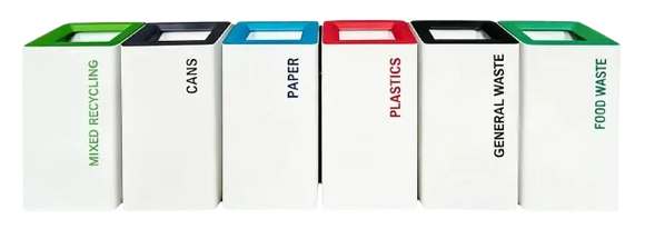 Modern Metal Office Recycling Bins