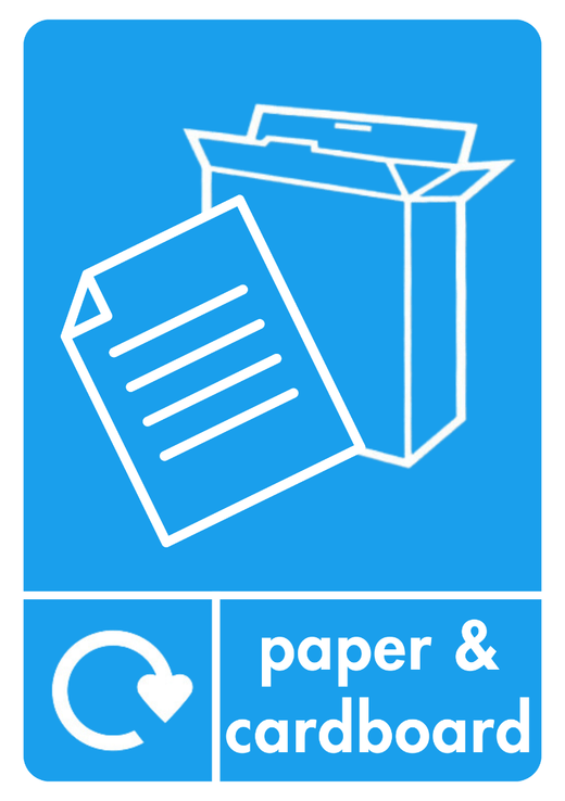 Cardbored Sticker A5 Paper & Cardboard Recycling Sticker