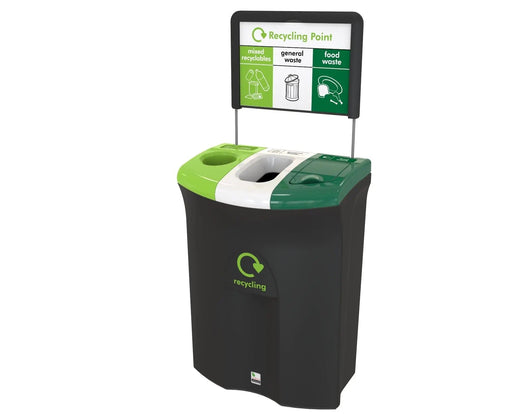 Meridian Triple Aperture Recycling Bin - 110 Litre