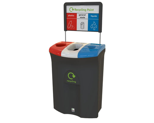 Meridian Triple Aperture Recycling Bin - 110 Litre