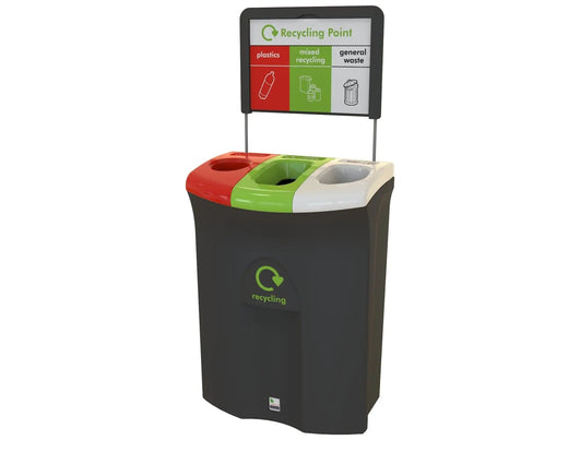 Meridian Triple Aperture Recycling Bin - 110 Litre