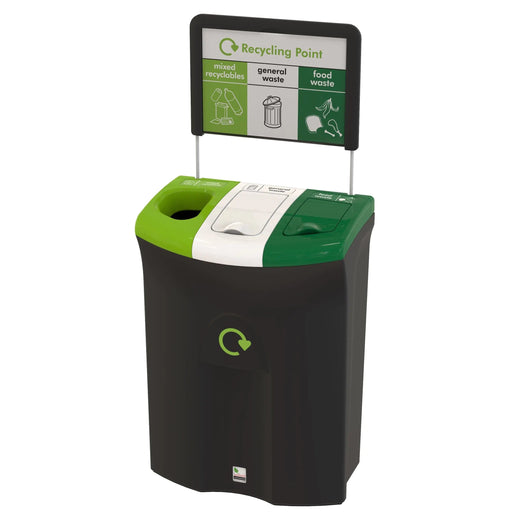 Meridian Triple Aperture Recycling Bin - 110 Litre