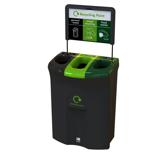 Meridian Triple Aperture Recycling Bin - 110 Litre