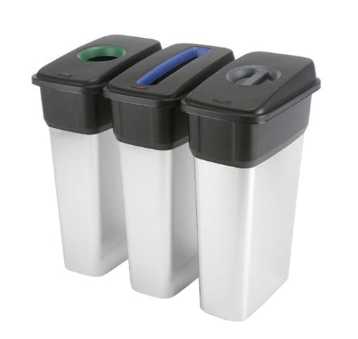 Slim Metal Look Plastic Recycling Bin (55 or 70 Litres)