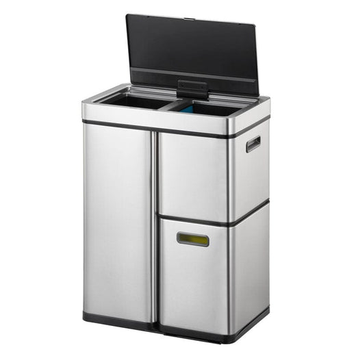 Mirage Stacked Sensor 3 Compartment Recycling Bin - 60 Litre