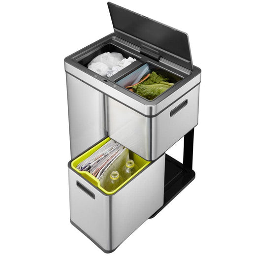 Mirage Stacked Sensor 3 Compartment Recycling Bin - 60 Litre