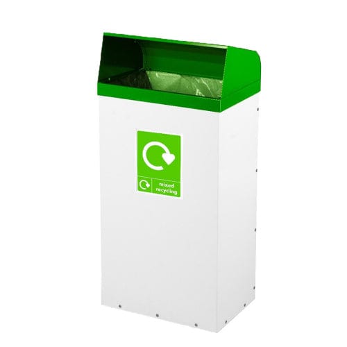 Metal Hooded Colour Coded Recycling Bin - 60 and 80 Litres