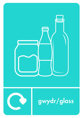 A5 Bilingual Glass Recycling Sticker