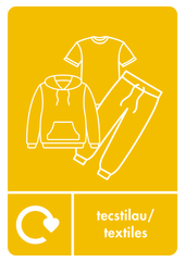 A5 Bilingual Textiles Recycling Sticker