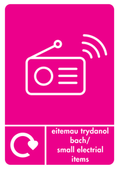 A5 Bilingual Small Electrical Items Recycling Sticker