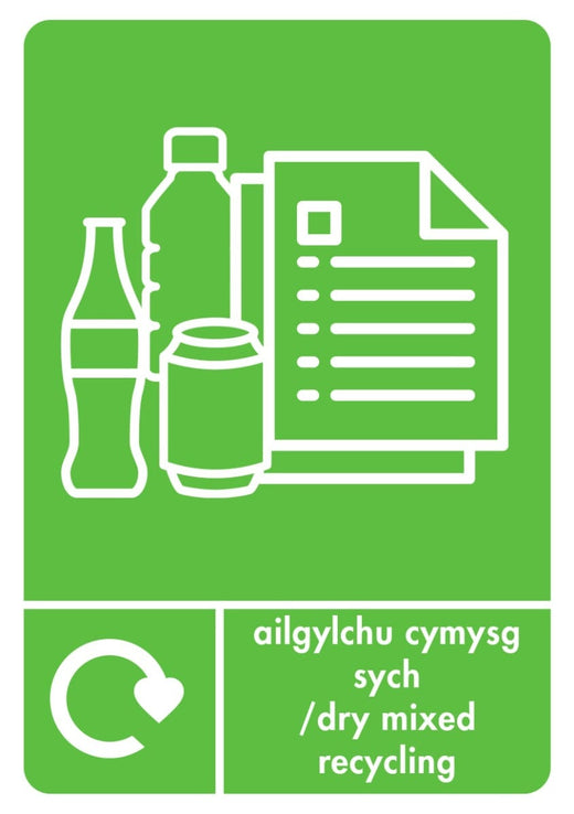 A5 Bilingual Recycling Stickers - 25 Waste Streams Available