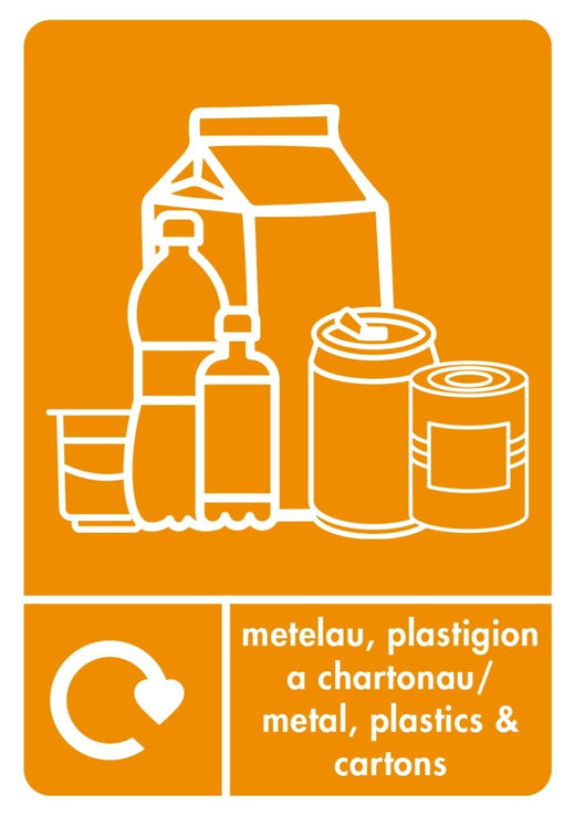 A5 Bilingual Recycling Stickers - 25 Waste Streams Available