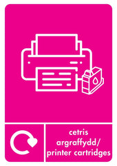 A5 Bilingual Printer Cartridges Recycling Sticker