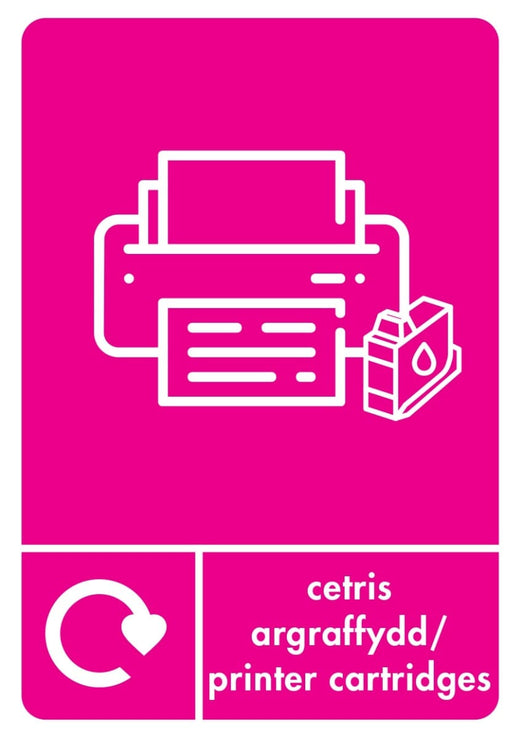 A5 Bilingual Printer Cartridges Recycling Sticker