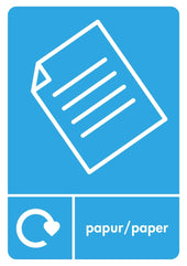 A5 Bilingual Paper Recycling Sticker