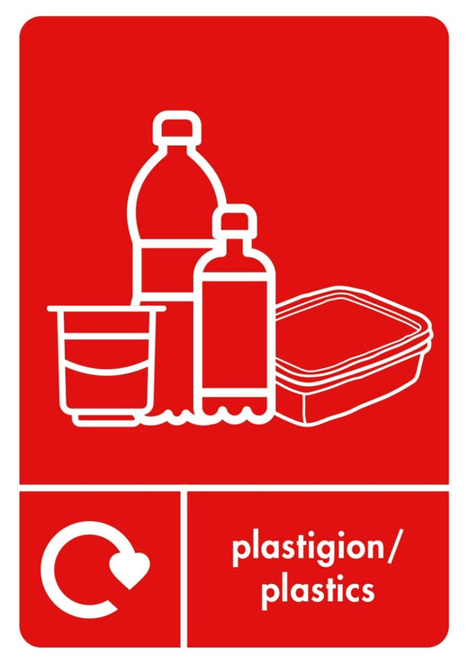 A5 Bilingual Plastic Recycling Sticker
