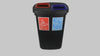 Large Durable 2 Compartment Recycling Bin with Inserts - 2 x 45 Litre