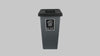 360 degree video of an office bin with square‑open black lid and bilingual “general waste” label.