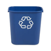 Set of 3 x Rubbermaid Rectangular Wastebasket - 28L - Blue