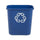 Set of 3 x Rubbermaid Rectangular Wastebasket - 28L - Blue