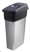 Slim Metal Look Plastic Recycling Bin (55 or 70 Litres)
