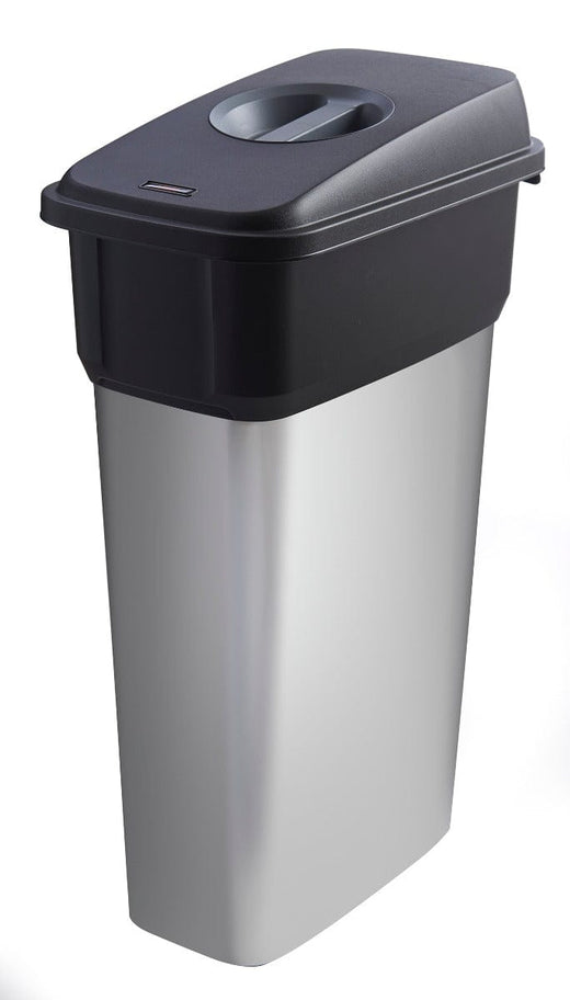 Slim Metal Look Plastic Recycling Bin (55 or 70 Litres)