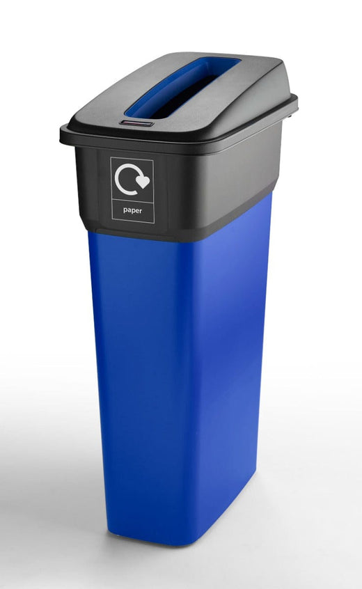 Slim Metal Look Plastic Recycling Bin (55 or 70 Litres)