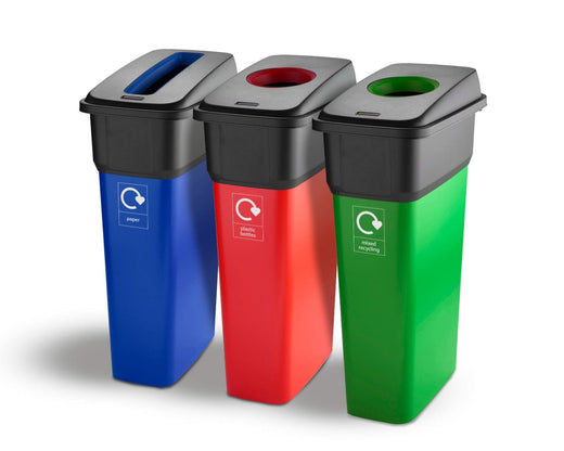 Slim Metal Look Plastic Recycling Bin (55 or 70 Litres)