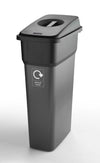 Slim Metal Look Plastic Recycling Bin (55 or 70 Litres)