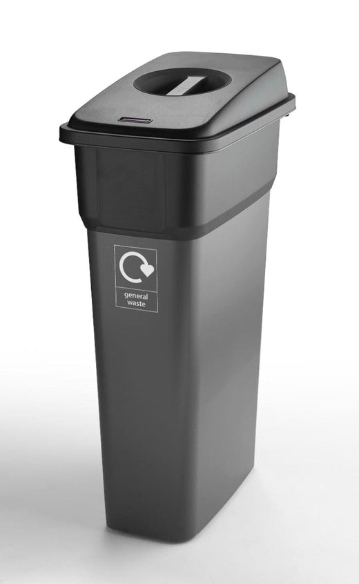 Slim Metal Look Plastic Recycling Bin (55 or 70 Litres)