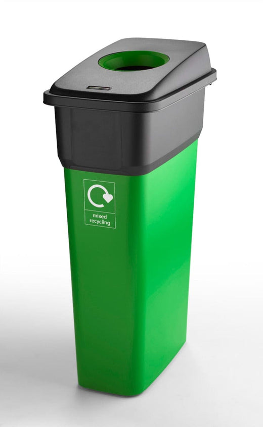 Slim Metal Look Plastic Recycling Bin (55 or 70 Litres)