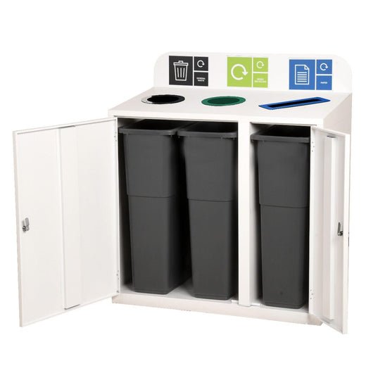 Zeus 3 Bay Recycling Station 240 Litre (80 Litres per Bay)