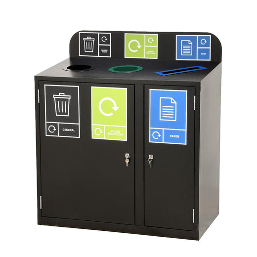 Zeus 3 Bay Recycling Station 240 Litre (80 Litres per Bay)