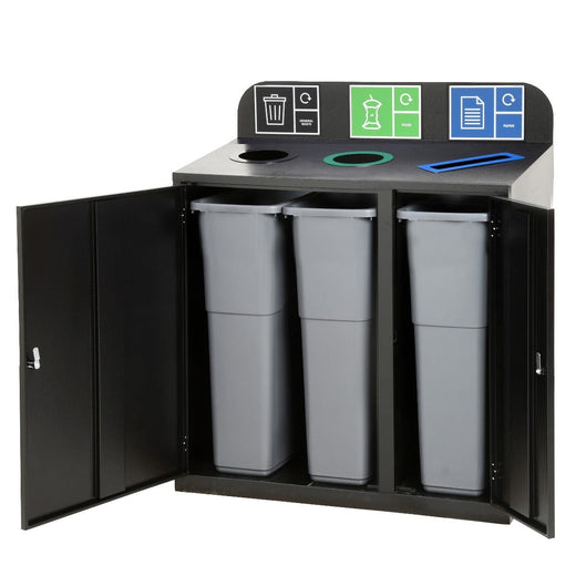 Zeus 3 Bay Recycling Station 240 Litre (80 Litres per Bay)