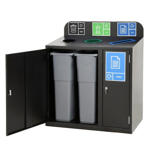 Zeus 3 Bay Recycling Station 240 Litre (80 Litres per Bay)